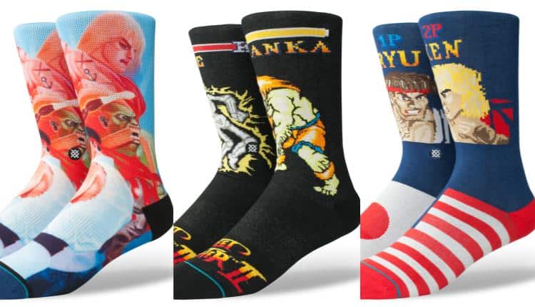 Street Fighter 2, Ken vs Ryu, and Guile vs Blanka Socks