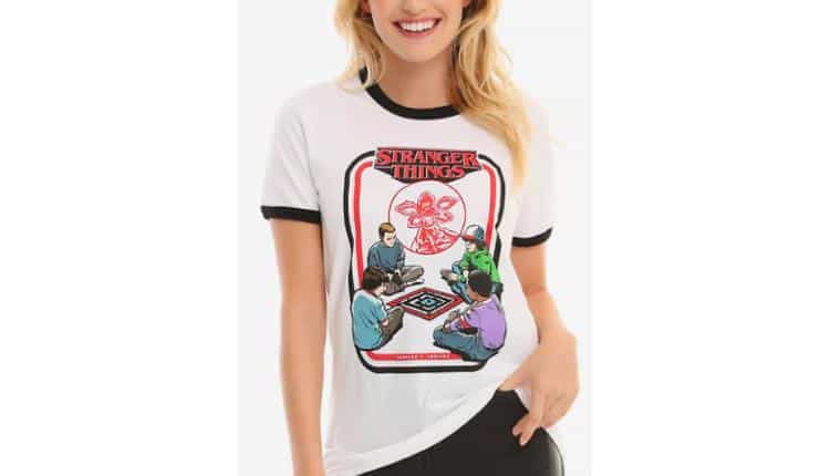 Stranger Things Cartoon Pattern T-shirt  Unisex Top Tee 
