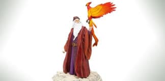 albus dumbledore fawkes statue